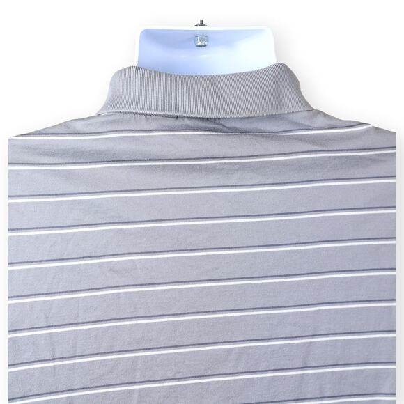 Turnbury Gray White Striped Polo Short Sleeve S - Picture 5 of 5